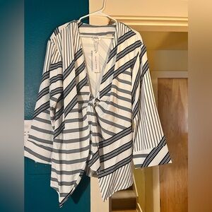 KERRENTLY + The Drop Front tie Blouse NWT Sz. L